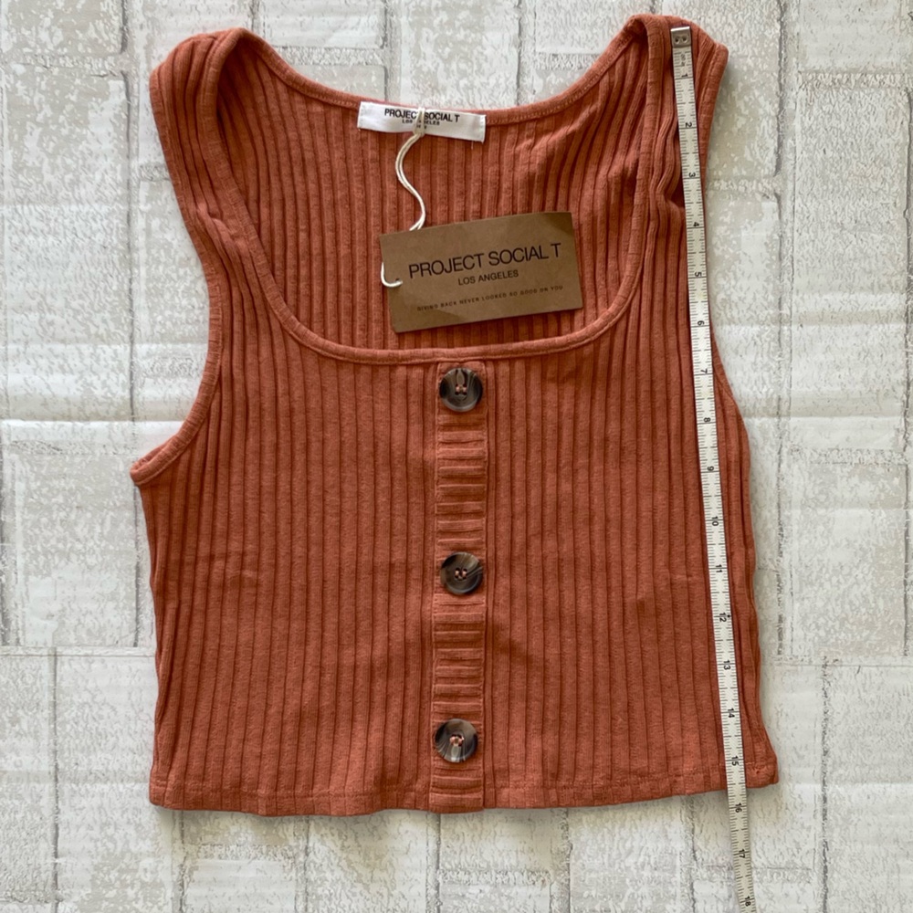 Project Social T BEFORE SUNSET Button Front Sweater Tank - Picture 8 of 14